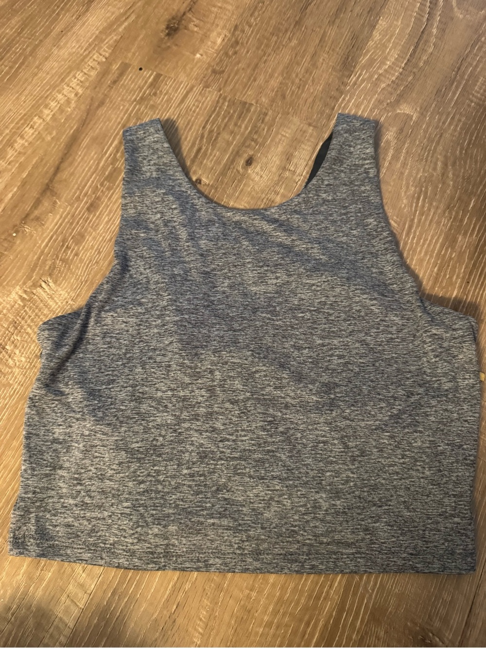 Kyodan Heather Grey Crop Tank Top Activewear Athletic w Built in Bra
